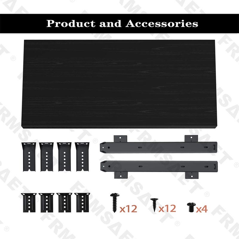 FRMSAET Furniture Accessories Office Product Suits Hardware 20/24/30 inches Keyboard Drawer Tray Wood Holder Under Desk Adjustable Height Platform. (24 inches, Black) - Image 5